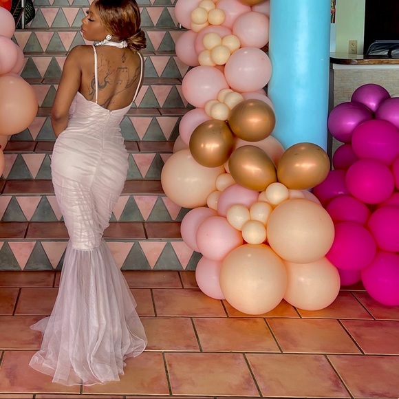 Nude Mermaid Prom Gown - Picture 3 of 3